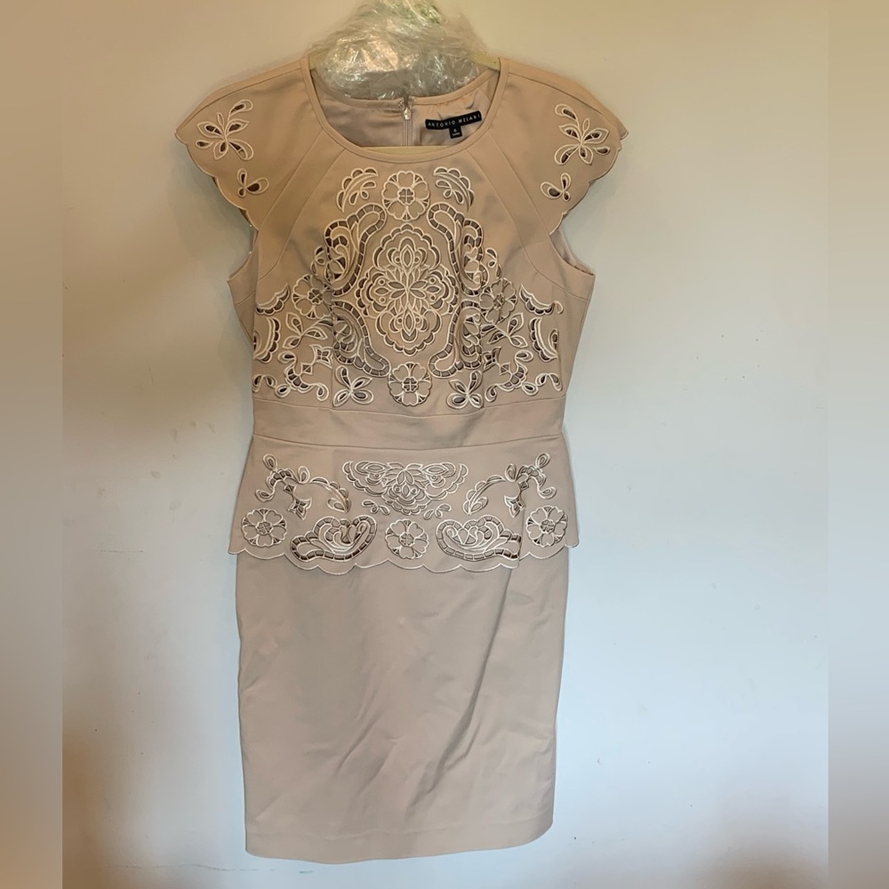 Antonio Melani tan peplum dress